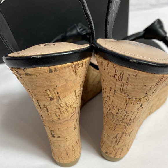 Charles David Lolly black cork wedge ankle strap sandals size 9.5 NIB - Picture 5 of 7